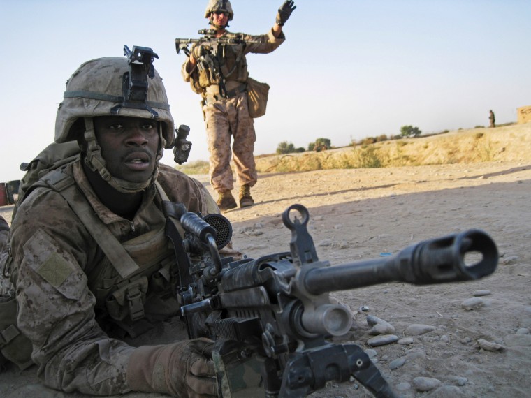 U.S. Marine Pvt. Marcus Beasley on Sept. 28.
