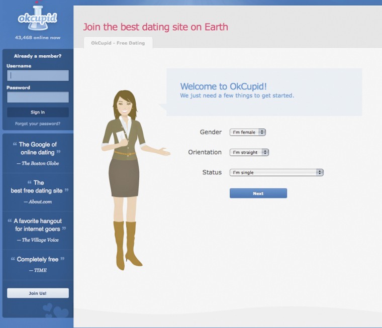 OkCupid makes dating as easy as clicking a mouse.
