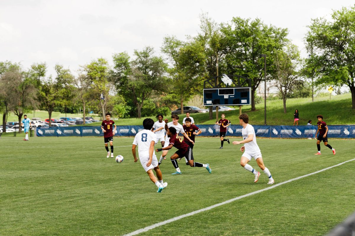 The men’s soccer team played an exhibition game against Huston-Tillotson University last Spring. The team begins their season this Fall with scrimmages and nonconference games in Mississipi. 