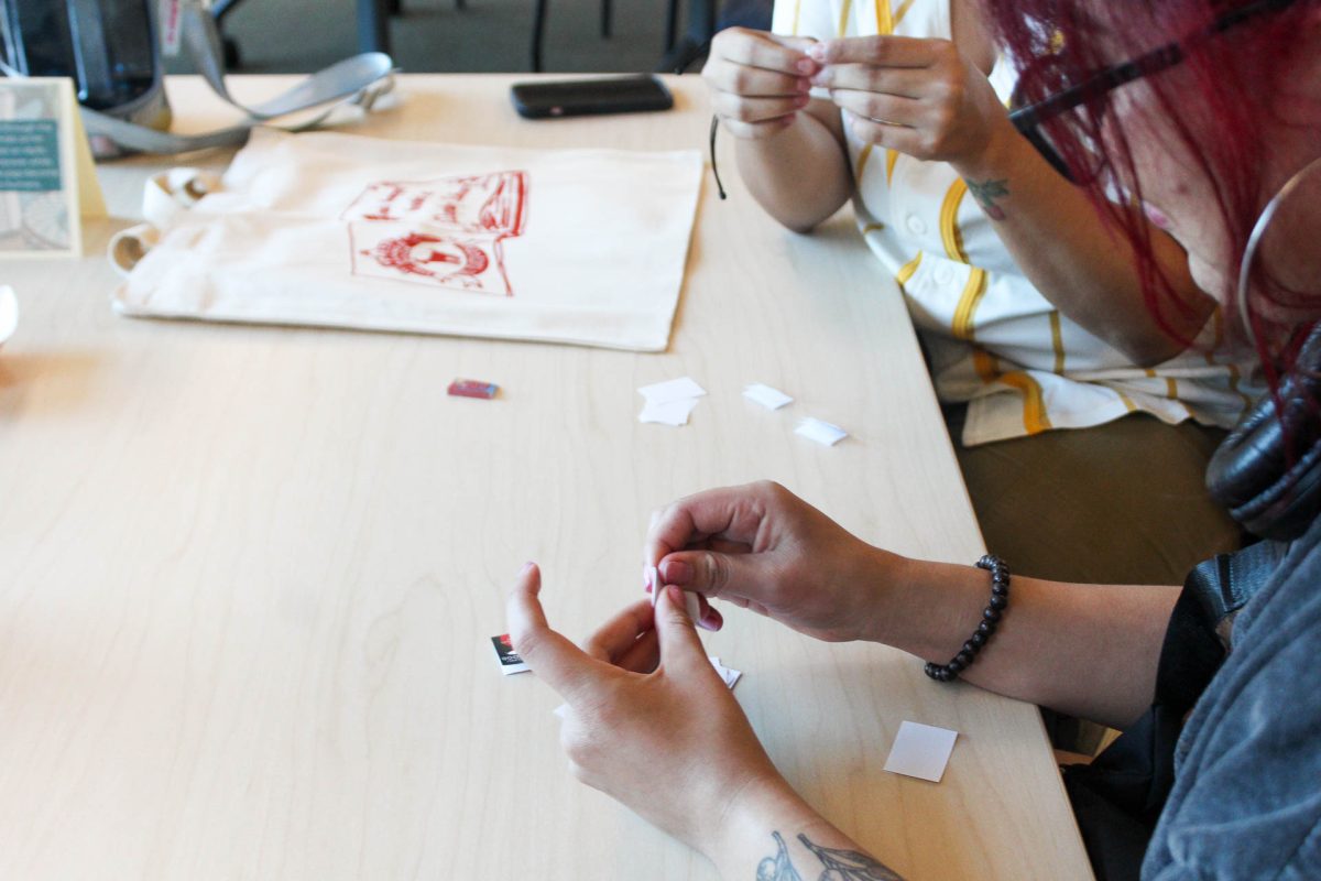 At the beginning of the night, attendees were able to craft miniature versions of banned books. 